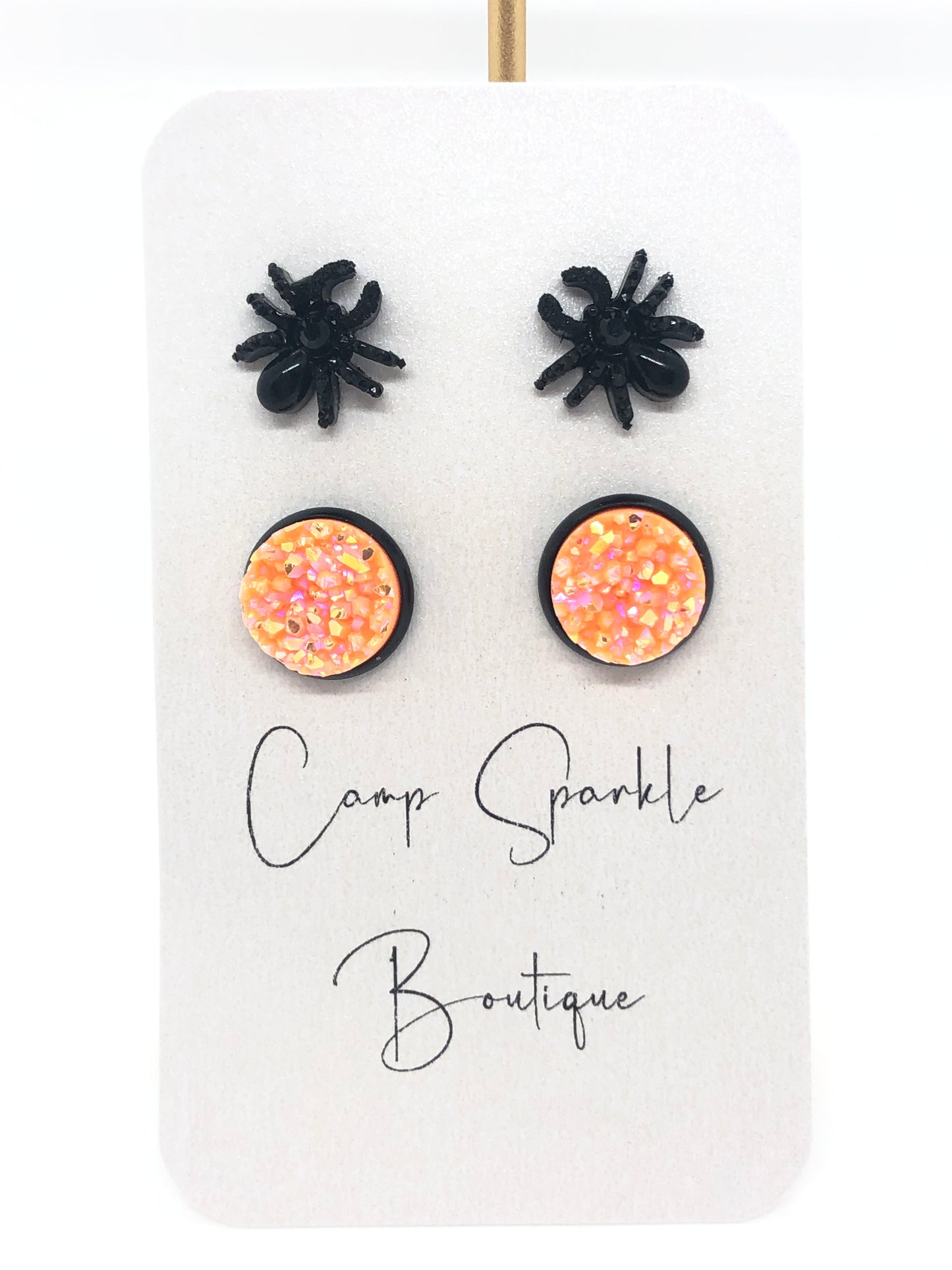 Spider earrings-posts-double set