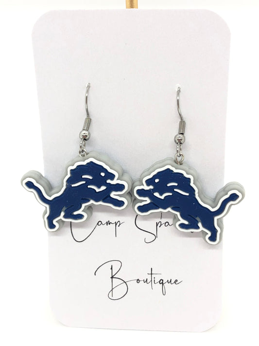 Detroit Lions earrings-hook-silicone