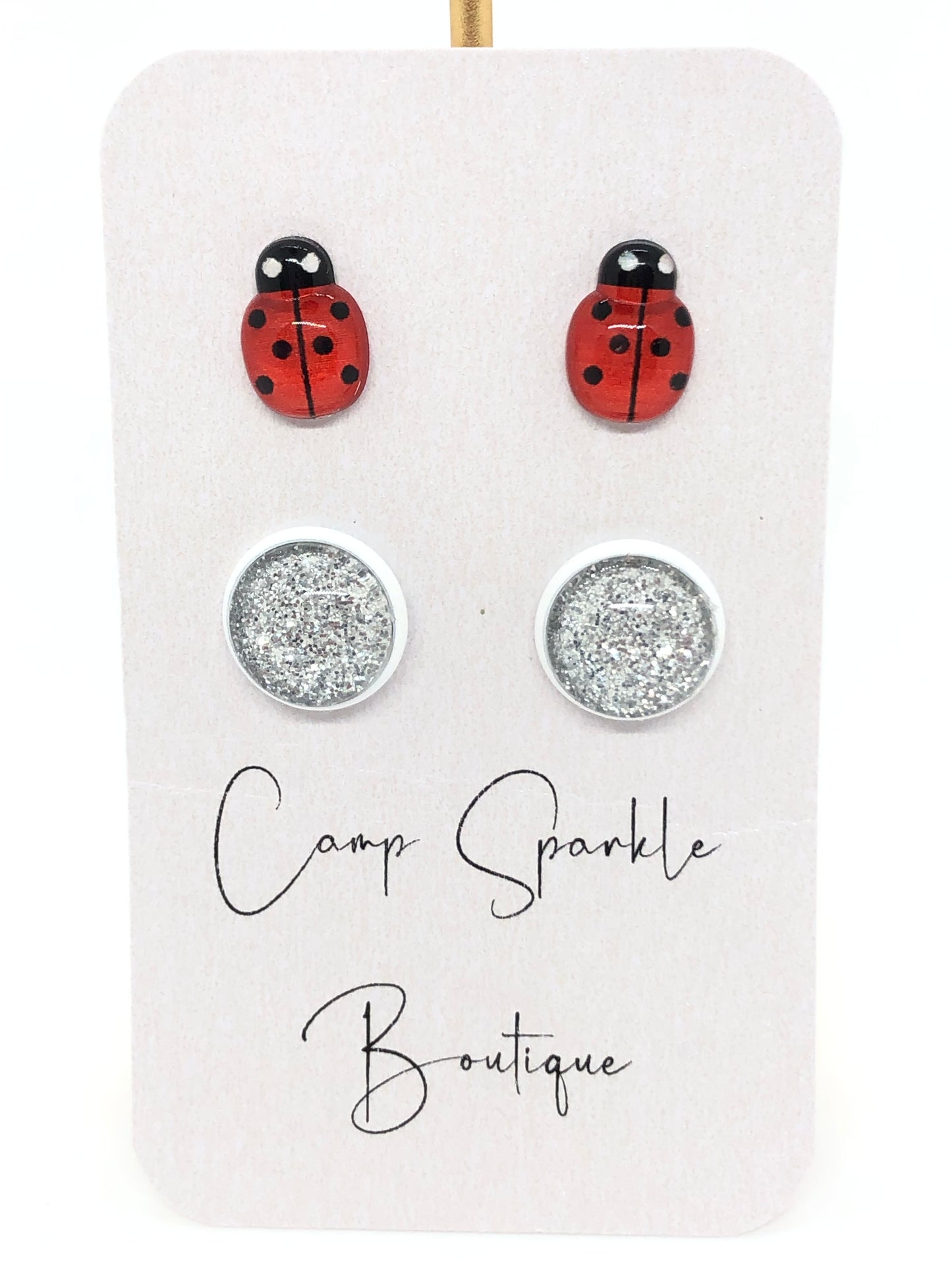 Ladybug earrings-double set