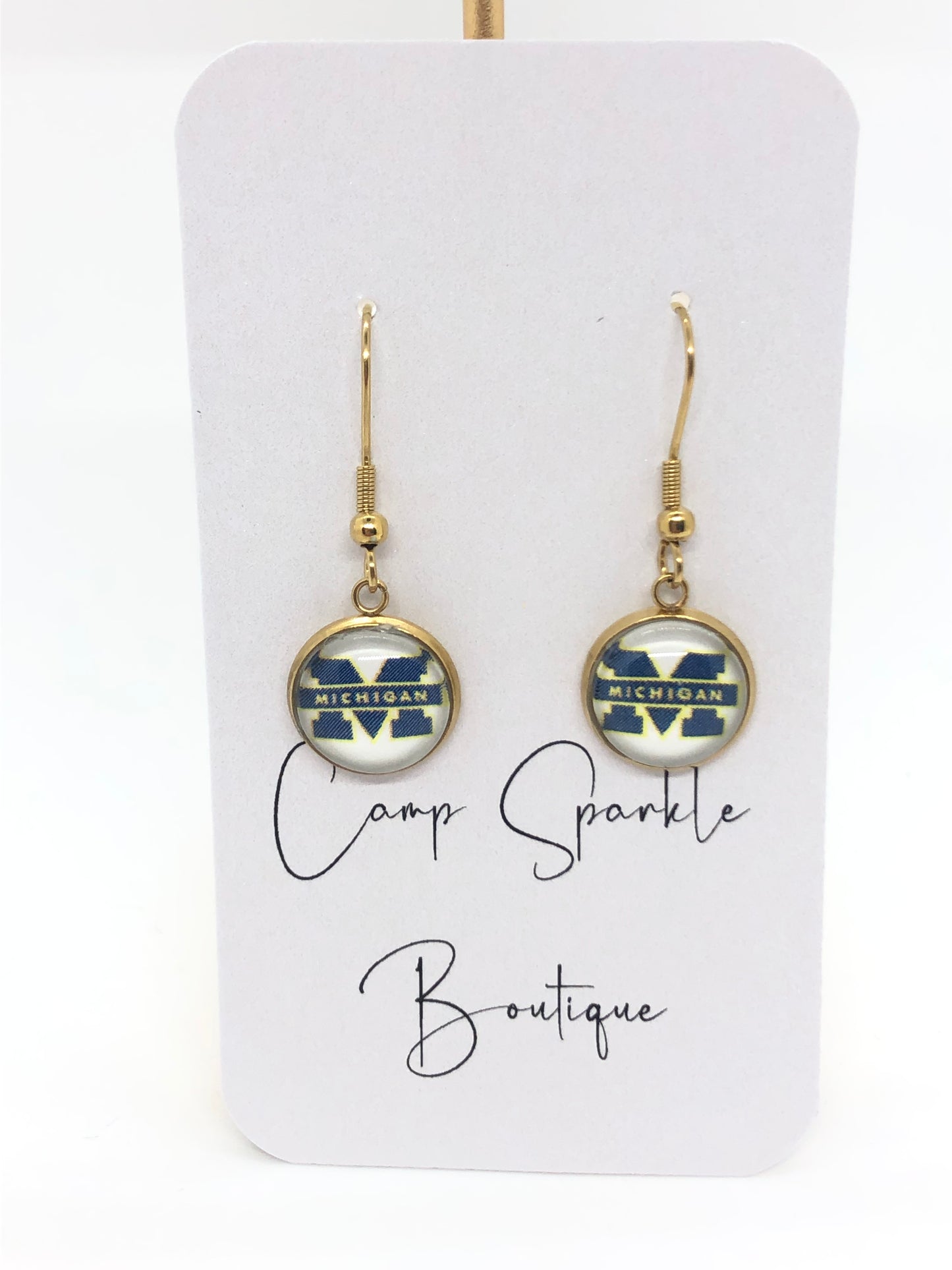 University of Michigan earrings-hooks-blue M