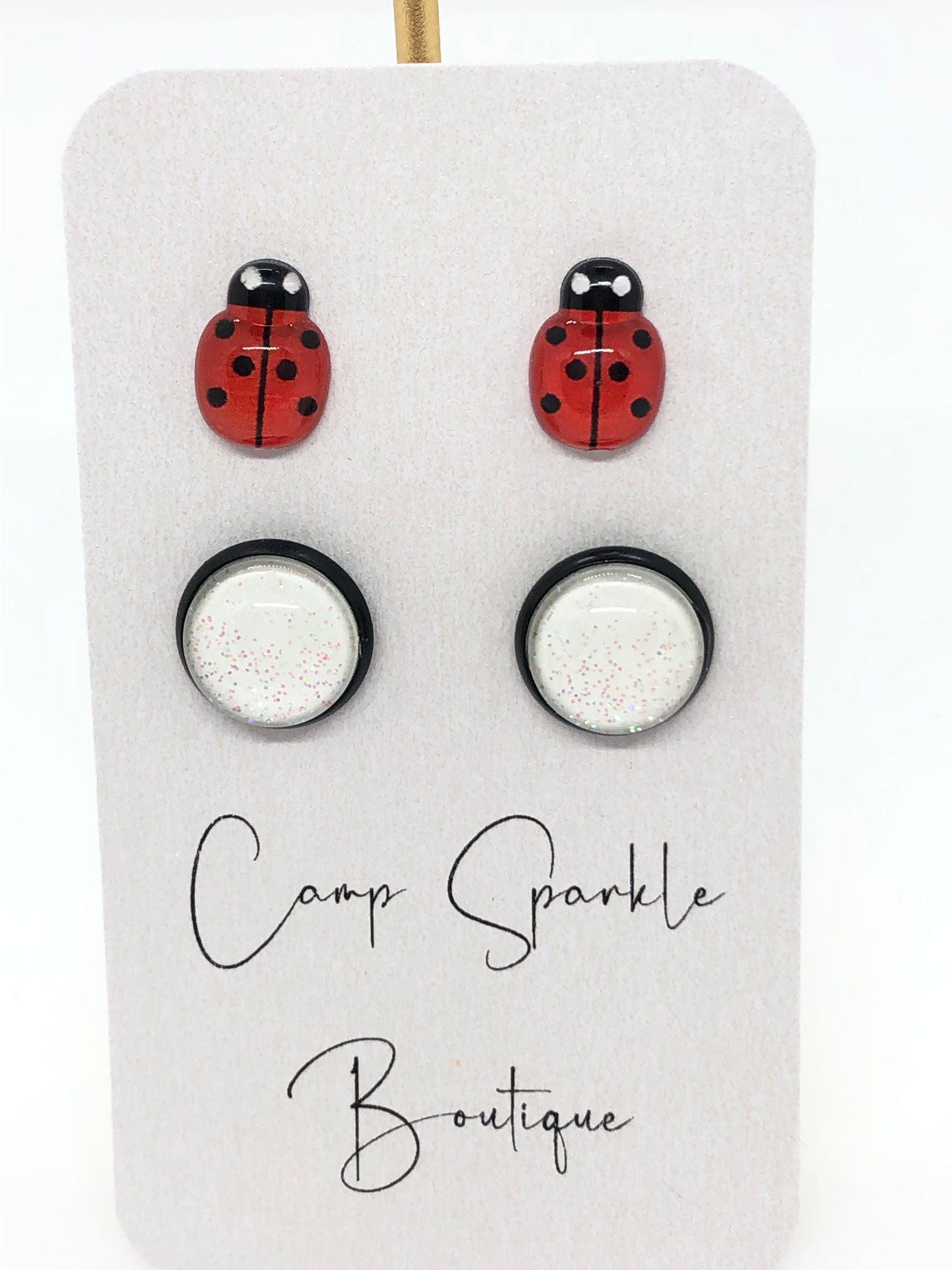 Ladybug earrings-double set