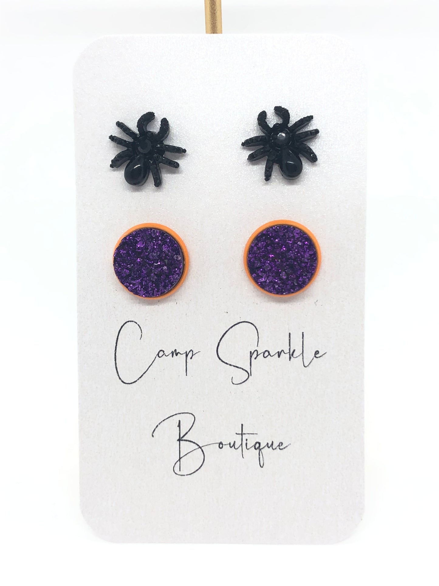 Spider earrings-posts-double set