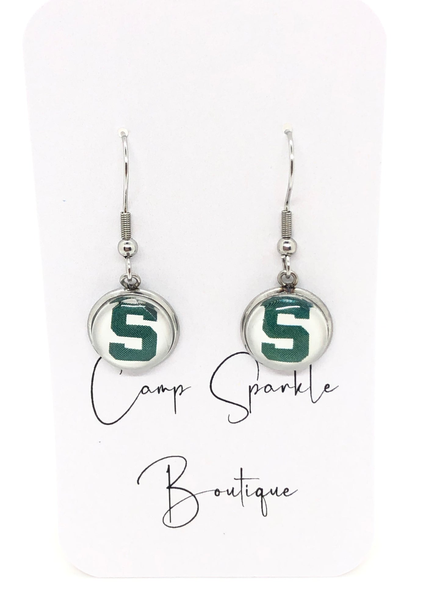 Michigan State earrings-hooks