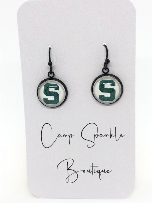 Michigan State earrings-hooks