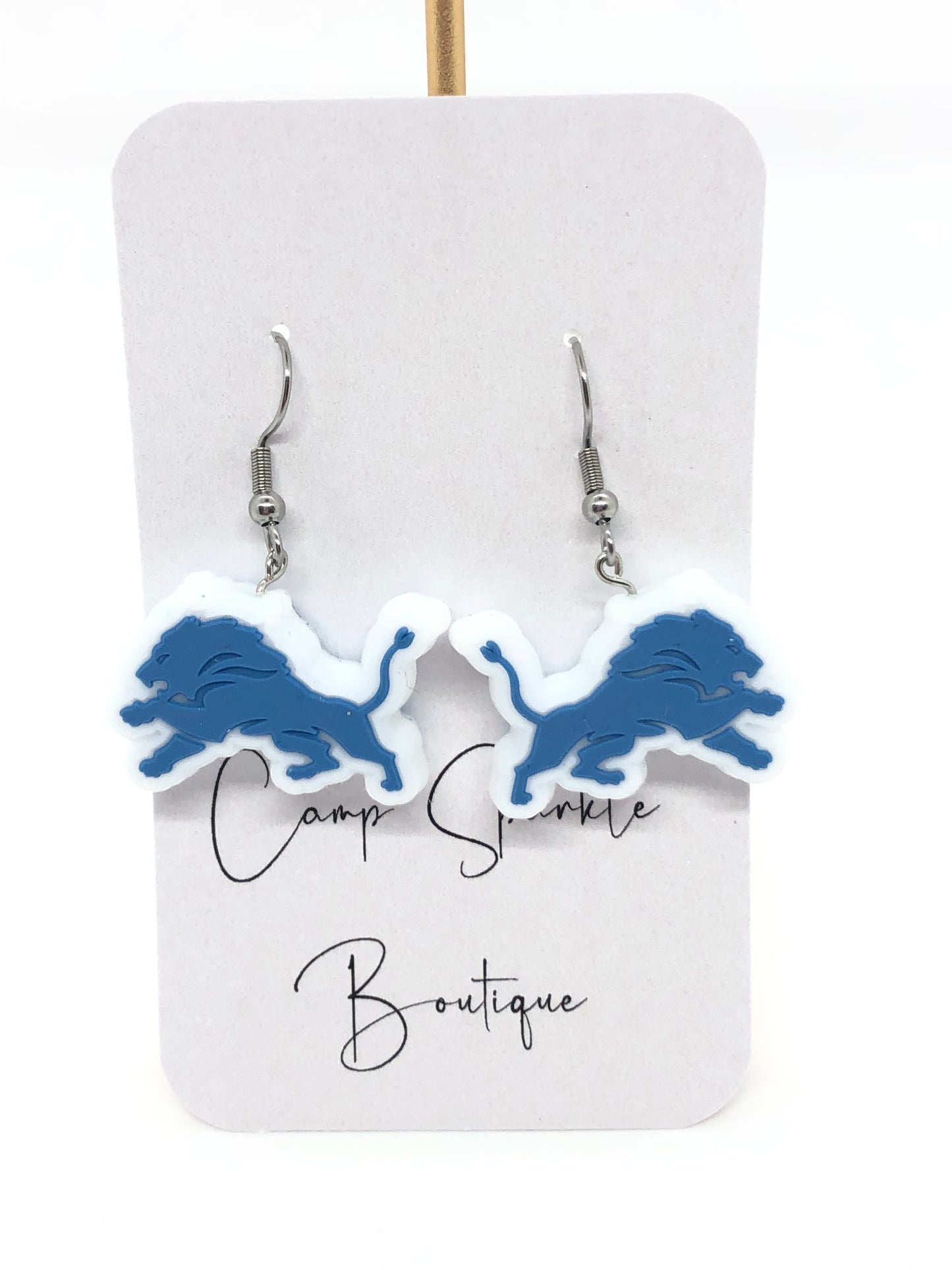 Detroit Lions earrings-hook-silicone